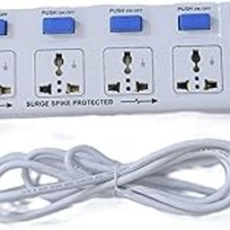 EXT-505 Universal Surge Protector with 5 Socket 5 Push Button Switch 2.5 Wire 5 Socket Extension Boards (White, Blue, 2.5 m)-image-7