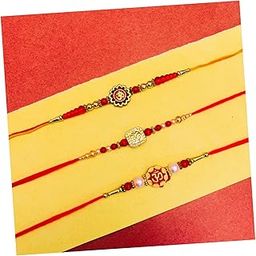 Rakhi Set of 3 for Brother Bhaiya Bhai Kids | Rakhi Combo Beads Greeting Card and Tilak Set Combo | Best for Brother | Raksha Bandhan-image-53