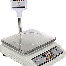 iScale i-01, 30kg x 2g Electronic Weighing Machine/Weighing Scale with Front and Pole Double Display (Red), 25x35cm SS weighing pan for Shop, Kitchen and Commercial Purposes (10x12 inches)-21