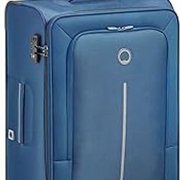 Caracas Polyester 55 cm 4 Double Wheels Blue Soft Suitcase-14
