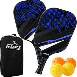 Proberos® Pickleball Racket Set with 4 Balls & Carry Bag, Fiberglass Surface + Honeycomb Shock Absorption Tech, Lightweight Pickleball Paddle Kit for Outdoor/Indoor Family Games (Kids & Adults)-28