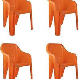 Cello Dynamo Chair Set Pack of 4 - Orange (Plastic) | Strong and Durable | Easy to Clean | Chair for Living Room, Bed Room, Kitchen, Office Room, Outdoor | 3 Years Warranty-image-55