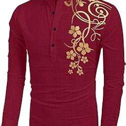 Men's Cotton Blend Casual Kurta Shirt Maroon-image-28