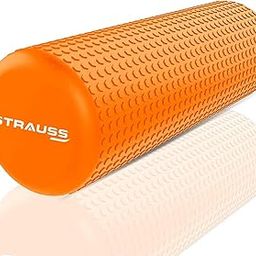 Strauss Yoga Foam Roller | Deep Tissue Massage Roller for Knee Exercise, Muscles Recovery & Physiotherapy | Home Gym Fitness Equipment for Full Body Relaxation and Flexibility | 45cm,(Orange)-15