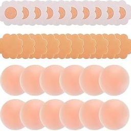 Nipple Covers for Women – 6 Pairs Reusable Silicone & 40 Disposable Pasties, Invisible Adhesive Breast Covers, Waterproof & Sweatproof for Party, Travel, Swimwear, Backless Outfits-image-79