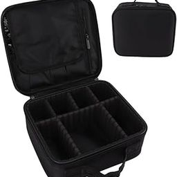 Makeup Organizer - Versatile Leather Makeup Bag for Women & Girls, Adjustable Compartment Travel Cosmetic Kit, Toiletry Vanity Box, Stylish Storage (Black)-image-42