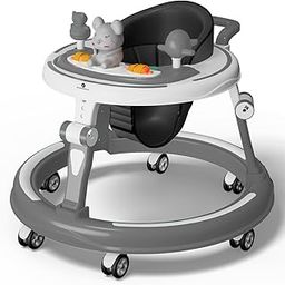 StarAndDaisy Baby Walkers 6-24 Month Boy & Girl/Walker for Kids 1 Years with 7 Level Height/Baby Walker with Adjustment Switchable Food & Musical Toy Tray - Grey-image-3