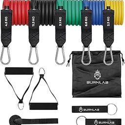Burnlab 11 Piece Set Resistance Exercise Tubes -for Men and Women-image-13