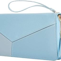 LUVELUX Women's Long Wallet Tassel PU Leather Multi- Slots Girls Zipper Coin Large Purse for Girls (Sky Blue)-32