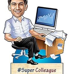 Foto Factory Gifts® Personalized Caricature Gifts for Colleague/Office Employee (wooden_8 inch x 5 inch) CA0260-image-88