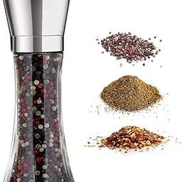 Evona Salt and Pepper Grinder, Stainless Steel Spice Pepper Mill with Strong Adjustable Ceramic Grinder Kitchen Cooking Tools-image-117