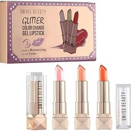 Swiss Beauty Beauty Glitter Gel Lipstick, Pink, Peach, Orange(Pack of 3)-image-11