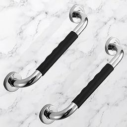 Plantex SS-304 Grade Bathroom Handle for Senior Citizen/Comfort Gripped Grab Bar for Toilet Senior Citizen - Pack of 2 (Chrome & Black)-image-51