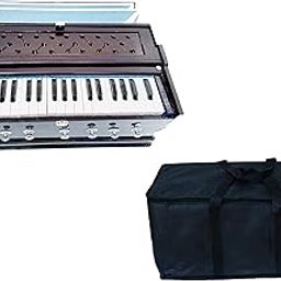 KHALSA MUSICAL Harmonium- 3 1/4 Octave, Double Bellow, 39 Keys,7 Stopper, 2 Reeds (Bass- Male), With Cover and free carry bag-20