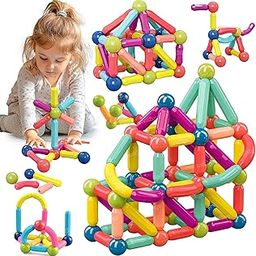 Zest 4 Toyz Magnetic Sticks Toys for Kids Building Blocks Educational Stem Magnet Stick with Balls Game Set Preschool Toddler Kids Toys for 3+ Year (26 Pieces)-4