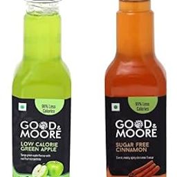 GOOD&MOORE Combo of 2 | Low Calorie Green Apple, Sugar free Cinnamon | For Coffee and more | Upto 98% Less Calories (Low Cal), Diabetic Friendly (Sugar free) | Concentrated Syrup | (250ml x 2)-image-85