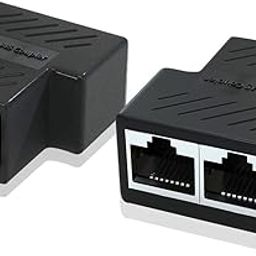 Ethernet Cable Splitter 1 to 2, RJ45 Splitter, Ethernet Splitter, Ethernet Cable 8P8C Extender Plug LAN Cable for Cat5, Cat5e, Cat6, Cat7 (Black, 2 Pair)-14