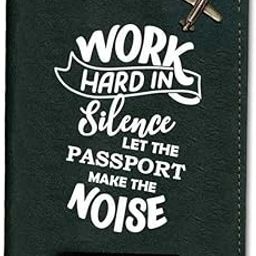 Travel Passport Cover with Name | Travel Quotes Printed Passport Holder | Customized Travel Accessory | Leather Passport Cover (Let Your Passport Make Noise)-picture-33