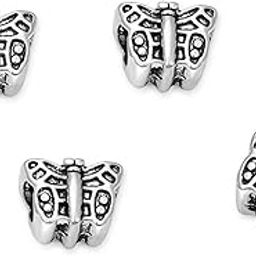 40pcs Butterfly Symbol of Transformation Large Hole Loose Beads (Hole Size 4.5mm) Antique Silver Metal Spacer for Earrings Bracelet Necklace Anklet Jewelry Making MEC-A3-picture-19