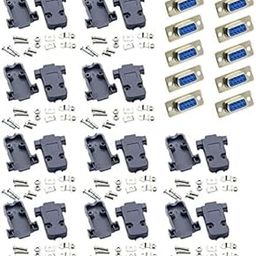 HRtronics® - DB9 Connector Female 9 Pin Electrical RS232 D-SUB Connector Solder Type 2 Row for Computer PCB rs232 Connector Female with Cover for Multiple Application Pack of-5 (5)-image-95