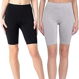 Anti-Chafing Boyshorts Women Shorties | Stretchable Skin Fit Shorts Tights | Cotton Slip Biker Shorts Under Dresses Underwear for Women & Girls High Waist Women's Shorts - (Pack of 2)-picture-18