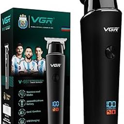 VGR V-937 Professional Corded & Cordless Hair Trimmer for Men with 500min Long Runtime | 2000mAh Lithium Battery with Led Display, 1 Year Warranty (Black)-image-51