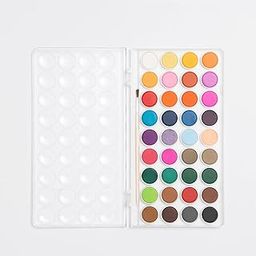 Essenza 100% Non-Toxic Solid Water Colour Set of 36, Vibrant Cakes Palette with Brush, Pigmented Professional Painting Art Supplies, Portable for Kids, Stationary Kit, Adults, Gift, White-21