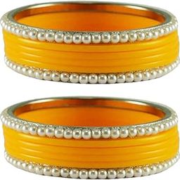 Latest Traditional Yellow Moti Acrylic-Brass Bangle -(banx2865) For Women And Girls-image-45