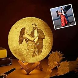 Personalized/Customized Photo LED Moon Light for Bedroom for Birthday Anniversary Gift, Husband Wife Couple Special Non-Rechargeable Weird lamp with Stand(Warm White, Pack of 1)-picture-31