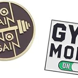 Motivational Enamel Lapel Pin Gym Mode Quotes Words Pin Inspirational Pin Sports No Pain No Gain Positive Saying Brooch for Clothing Bags Denim Lanyards Accessories Unisex Jewelry Gift, Metal, alloy-image-38