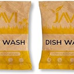 JAVI Dish Wash Powder to Liquid Refill Pack (2 Sachet = 1 Ltr) | Natural, Plant Based, Non Toxic & Eco-Friendly | Remove tough grease, soft on hands | Baby Safe & Pet safe | Crockery wash-image-13