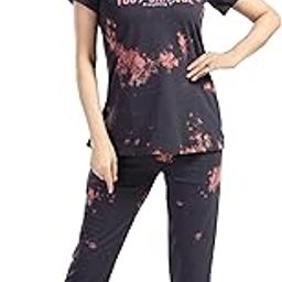 Women's Tie-Dye Loungewear Set |Green Cotton T-Shirt and Capri Pants | Casual Summer Wear | Multicolour Capri Set for Women & Girls-image-8