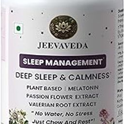 Jeevaveda Sleep Management Tablets | Melatonin + Valerian Root + Passion Flower | 100% Plant-Based for Deep Sleep & Relaxation | 60 Chewable Tablets | No Water Needed-image-20