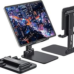STRIFF Phone Stand Mobile Stand Foldable Tablet Mobile Tabletop Stand Holder - Angle-Height Adjustable Desk Cell Phone Holder Anti-Slip Compatible with Smartphones/iPad Mini/Game/Kindle/Tablet(4-10")-3