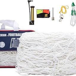 EMEKIAN 2 Pcs Soccer Replacement Goal Nets, Durable Polyester Football Net, Full Size Heavey Duty Soccer Containment Net Set for Match Training, 18 Ft x 6.8 Ft, NOT Include Posts-picture-5