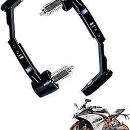 Asryd Motorcycle Brake Clutch Lever Guard Handlebar Protectors 7/8” 22MM CNC Alloy with Adjustable Angle Length (Black) For KTM RC 390 (Pack of 2)-image-80