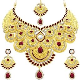 Elegant Gold Plated AD Necklace Set For Women-12