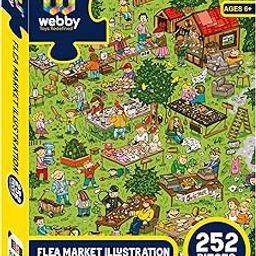 Webby Kids Flea Market Illustration Jigsaw Puzzle for 6 Years and Above - 252 Pieces (Multicolour)-27