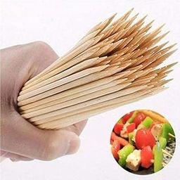 ProKart Toothpick for Cocktail Party 10 inchs Wooden Long Bamboo /Kebab Skewers 1 Pack of 100 Skewers 10"-image-55