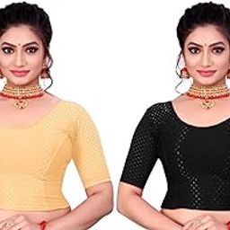 Combo of Dobi Designer HaIf Sleeve Blouses for Women (Pack of 2)-image-26