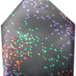 Men's Abstract Satin Galaxy Pocket Square Scarf - Black-image-2