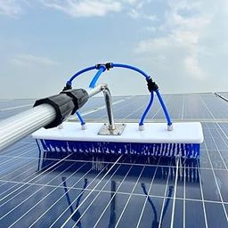 KAVISH ENTERPRISE Solar Panel Cleaning Brush - 6 Meter Water Fed With Nylon Brush Telescopic Pole Water Pipe & Connector (6 Meter), White-16