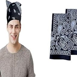 Bandana Hankies For Men Printed Handkerchief Scarf For Boys For Head Cover Set Of 2-49