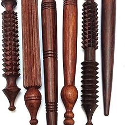 Ishika accessories Wooden Massager, Acupressure Massager, Wooden Massage Sticks, for Acupressure Points, Jimmy, Thai Massagers, Hand and foot Massager Sticks in PURE SHISHAM WOOD ( Pack of 6 )-image-57