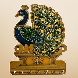 Maefele Royal Peacock Key Holder – Lightweight Decorative Wall Art for Home | Stylish Key Organizer for Bedroom, Living Room, Guest Room & Dining Area-13