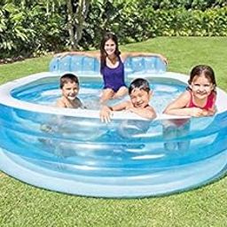 Intex Inflatable Swim Center Family Lounge Pool with Built-in Bench- 57190-61