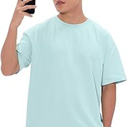 the souled store Solids: Sea Blue Men and Boys Short Sleeves Round Neck Cotton Oversized T-Shirts-picture-19