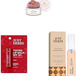 Just Herbs Men And Women Ayurvedic Rose Lip Scrub For Dry & Tinted Lip Balm And With Spf 20+ For Dark Lips To Lighten 4 G & Luxury Scent Long Lasting Silk & Spice Travel Friendly Perfume 10Ml-41
