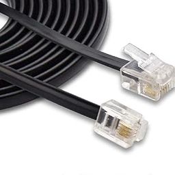 Tech-X Telephone Phone Line Cord, Modular Jack Ends, Rj11 6P4C Male To Male Telephone Dsl Cable For Landline, Phone, Modem Or Fax Machine (1.5M, Black)-19