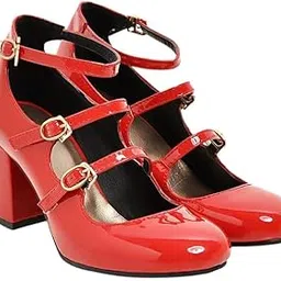 chuongkaiye Square Toe Buckle Strap Shoes For Women’s Thick Heel Leather Single Shoes-picture-29